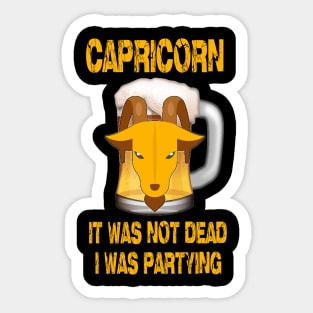 Funny Beer T-shirt Capricorn Sign Sticker